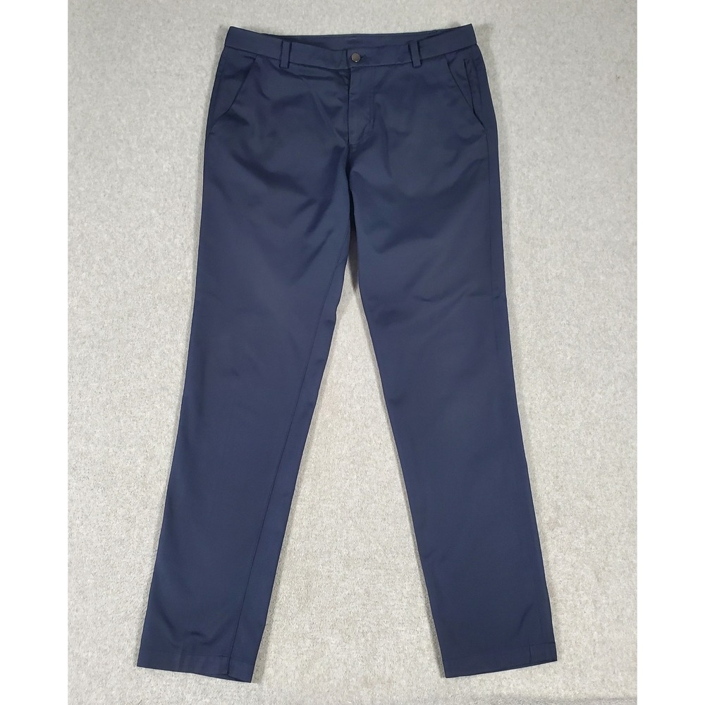 Lululemon Commission Pant Slim Warpstreme Navy Blue Mens 34x33 Performance Golf